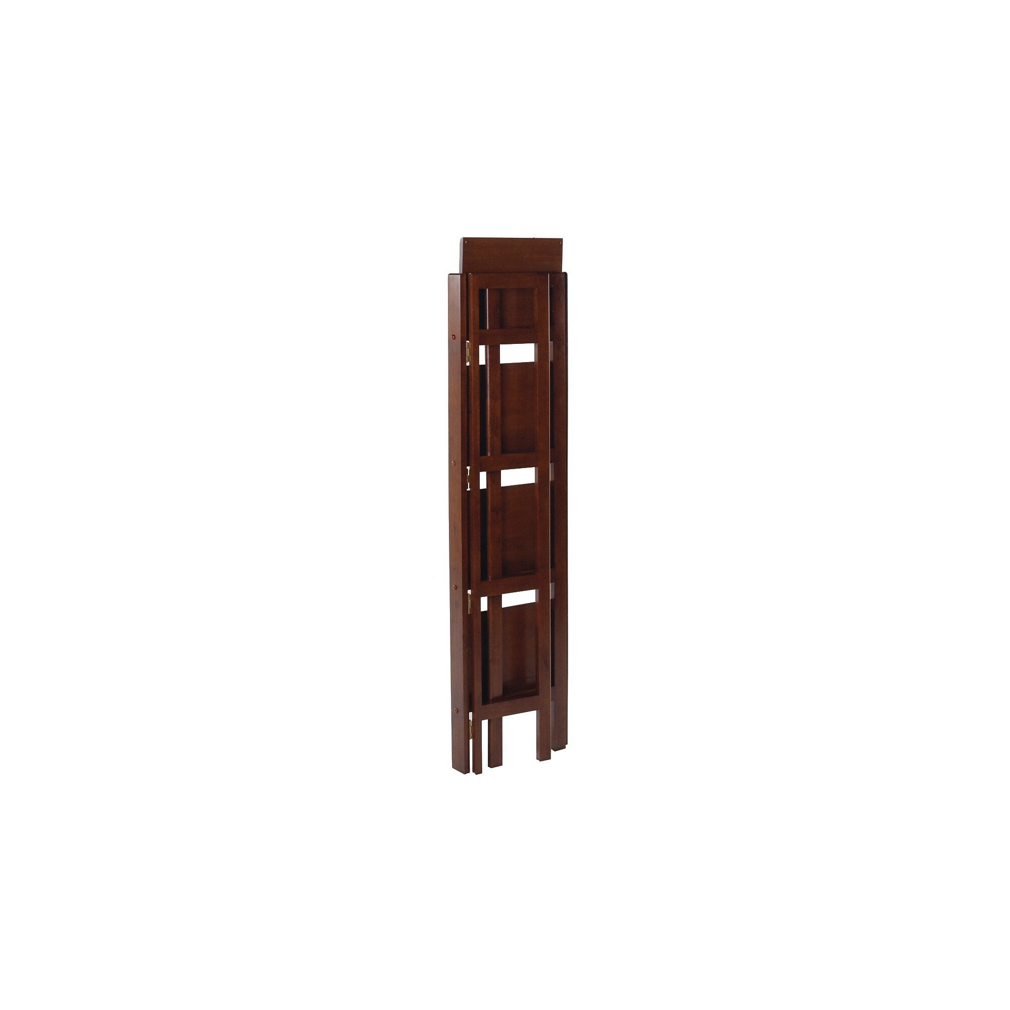Winsome Solid/Composite Wood 4-Tier Narrow Folding Shelf, Antique Walnut Sansujyuku sansujyuku.com