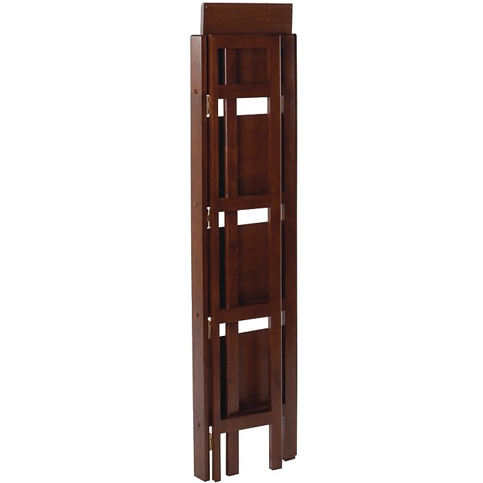 Winsome Solid/Composite Wood 4-Tier Narrow Folding Shelf, Antique