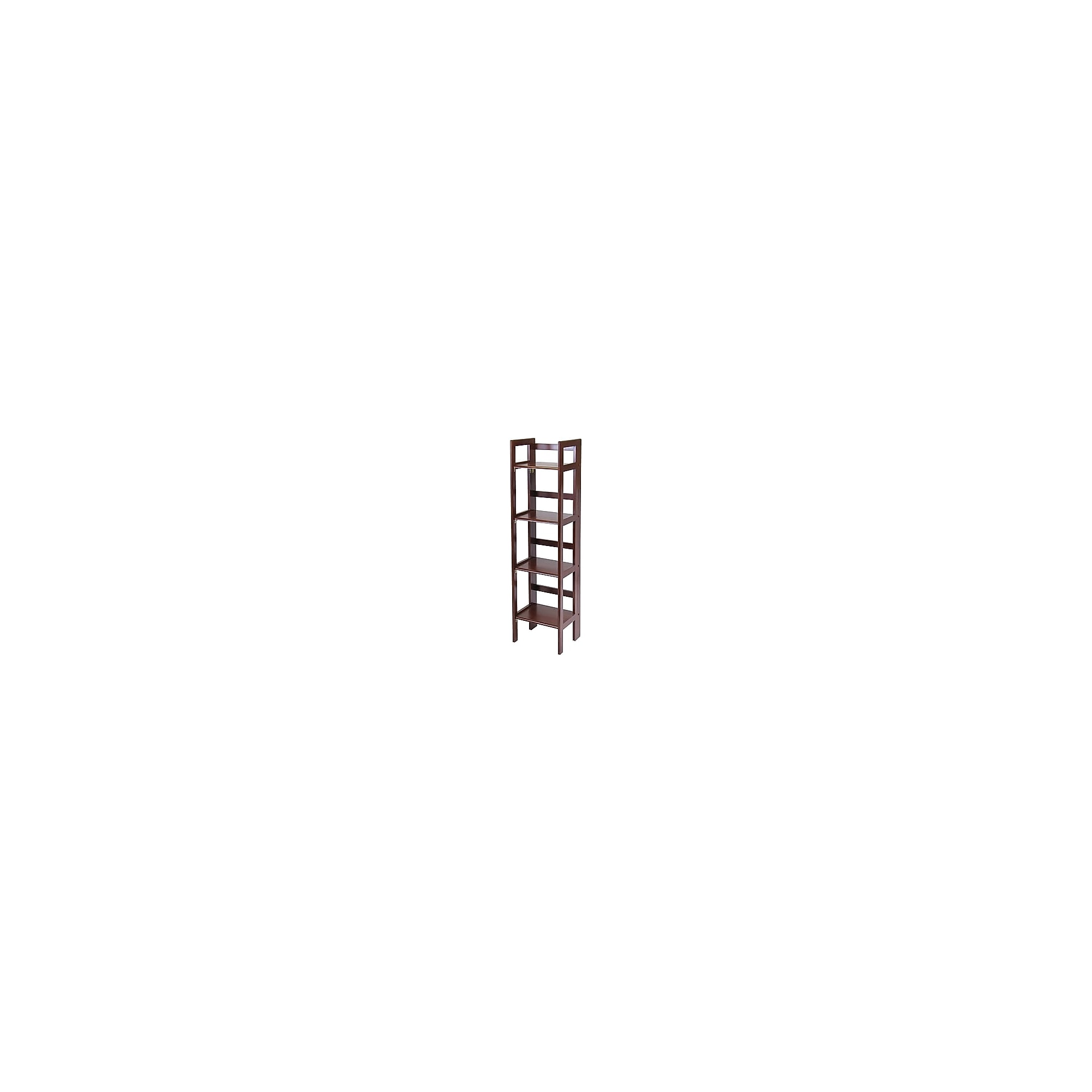 Winsome Solid/Composite Wood 4-Tier Narrow Folding Shelf, Antique Walnut Sansujyuku sansujyuku.com