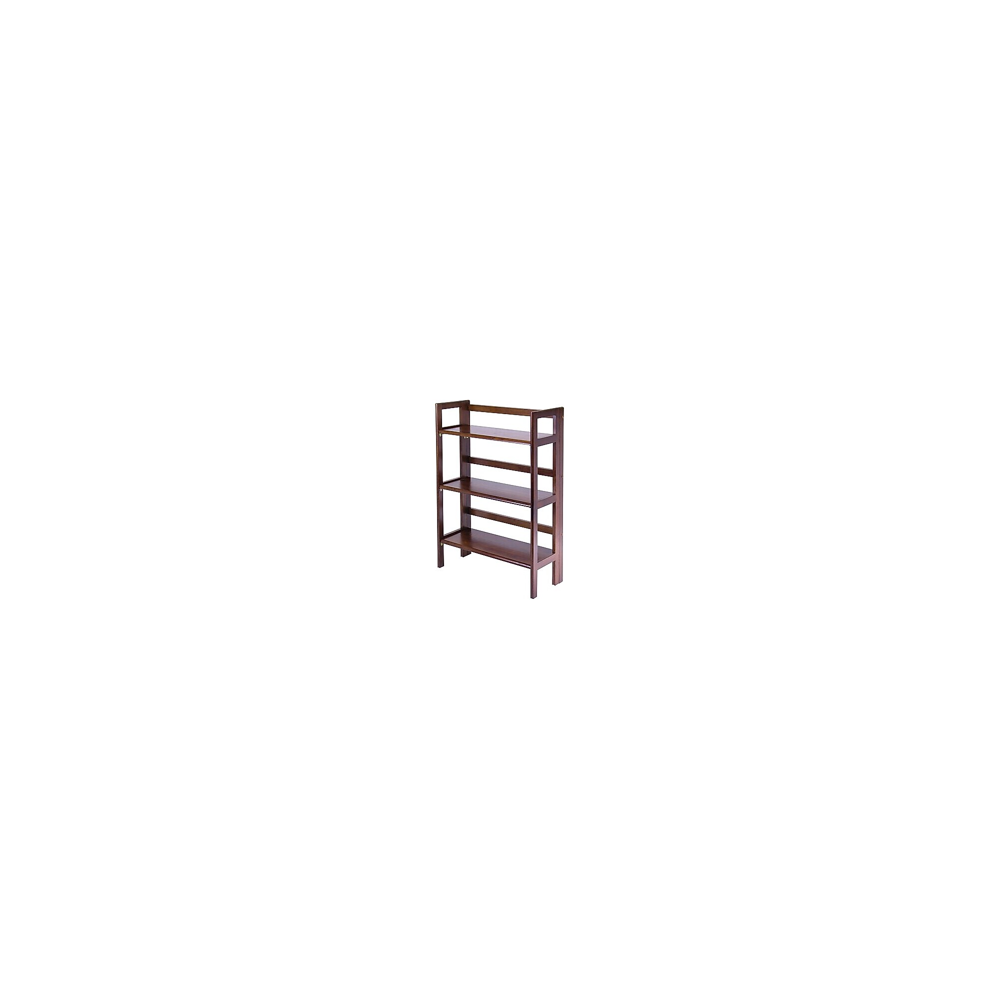 Winsome Solid/Composite Wood 3-Tier Wide Folding and Stackable Shelf, Antique Walnut Sansujyuku sansujyuku.com