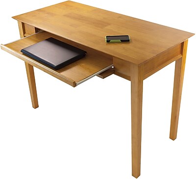 solid wood computer desk - Winsome Studio Beech Wood Computer Desk, Honey