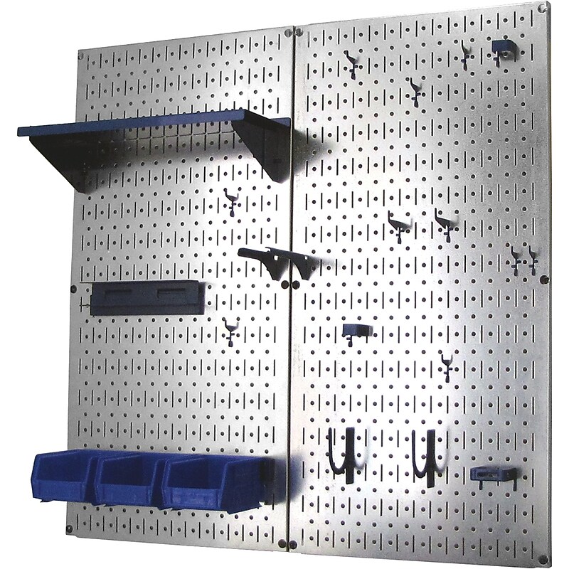 Wall Control Metal Pegboard Utility Tool Storage Kit (30-WGL-200 GVBU) image 1