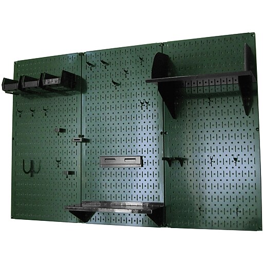 Wall Control 4' Metal Pegboard Standard Workbench Kit, Green Tool Board