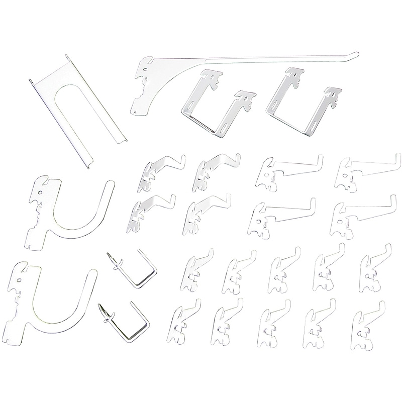 Wall Control Deluxe Metal Pegboard Hook Kit, White image 1