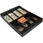 BARSKA Cash Box, 6 Compartments, Black (CB11794)