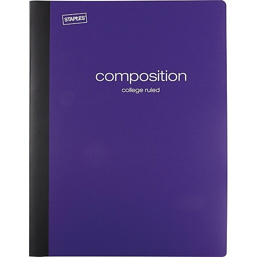Staples® Poly Composition Notebook, College Ruled, Purple , 93/4" x 7
