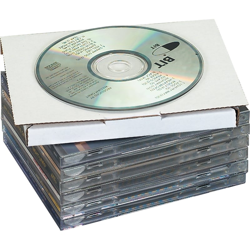 The Packaging Wholesalers 5-13/16" x 5" x 1/2" CD Jewel Case Corrugated Mailer, Holds 1 CD image 1