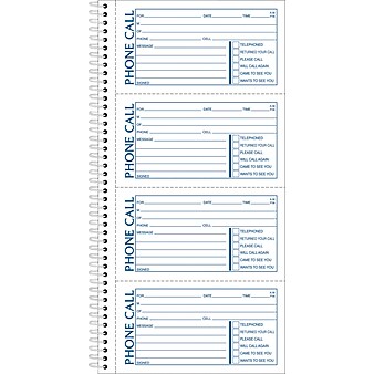Adams Phone Message Books, 5.5" x 11", 400 Sets/Book, 2/Pack (SC1154-2D)