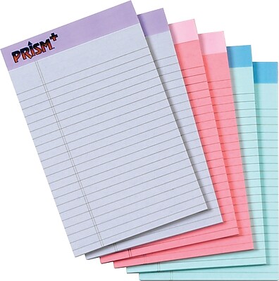 Download Tops® Prism Plus Colored Paper Pads; 5"x8", Junior Legal Ruled, Assorted Colors, 6/Pack | Staples