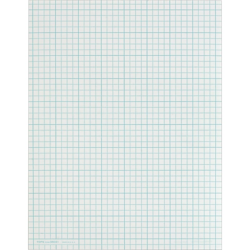 TOPS Graph Pad, 8.5" x 11", Graph Ruled, White, 50 Sheets/Pad (35041) image 1