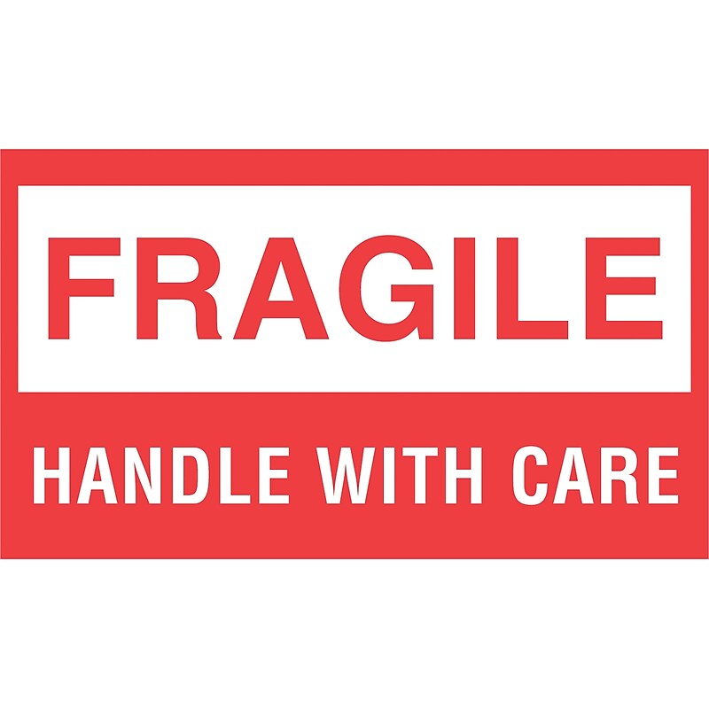 3 x 5" Fragile Handle with Care, Label image 1
