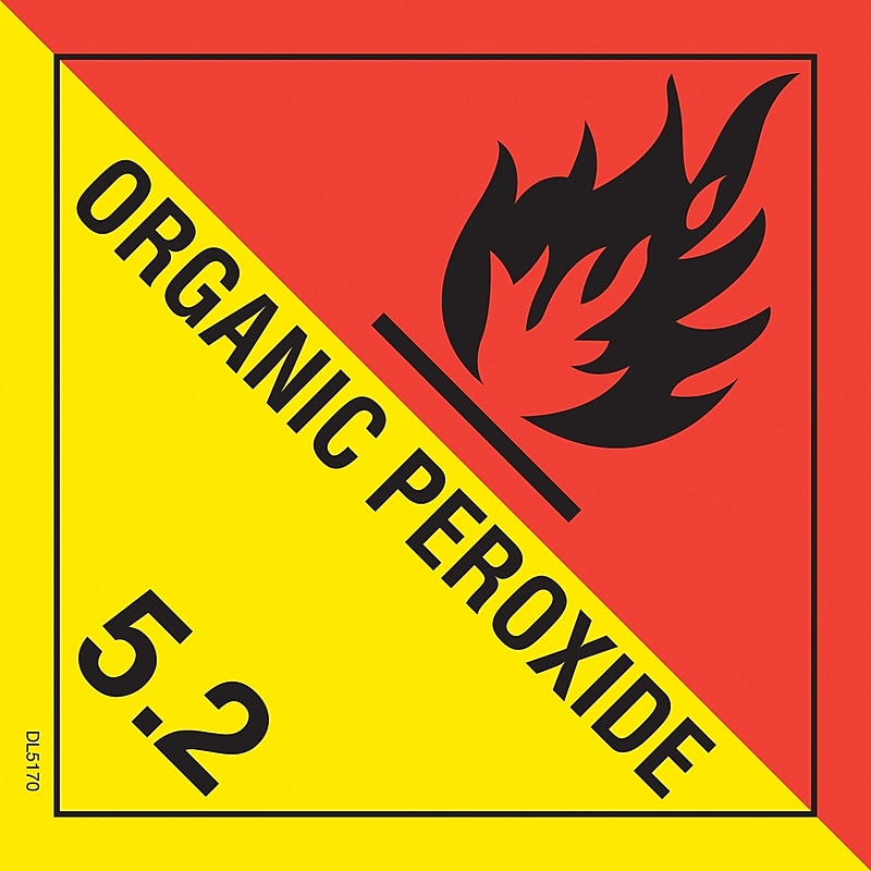 Decker Tape "Organic Peroxide" Label, 4" x 4", 500/RL image 1