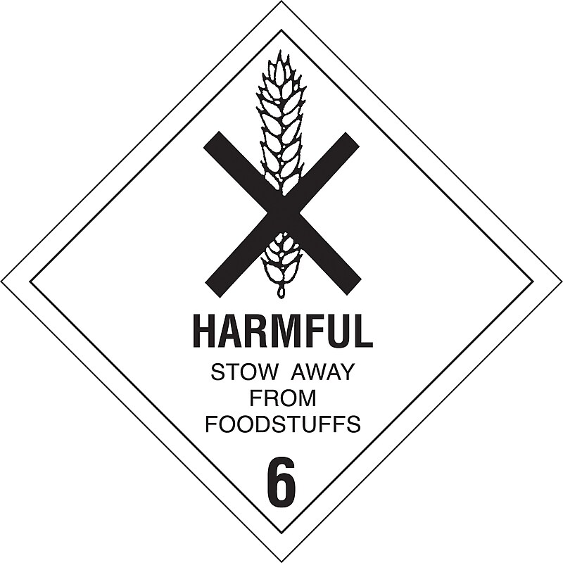 Decker Tape "Harmful Stow Away" Label, 4" x 4", 500/RL image 1