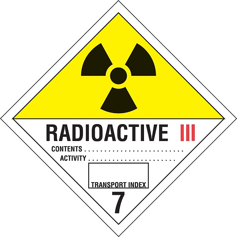 Decker Tape "Radioactive 3" Label, 4" x 4", 500/RL image 1