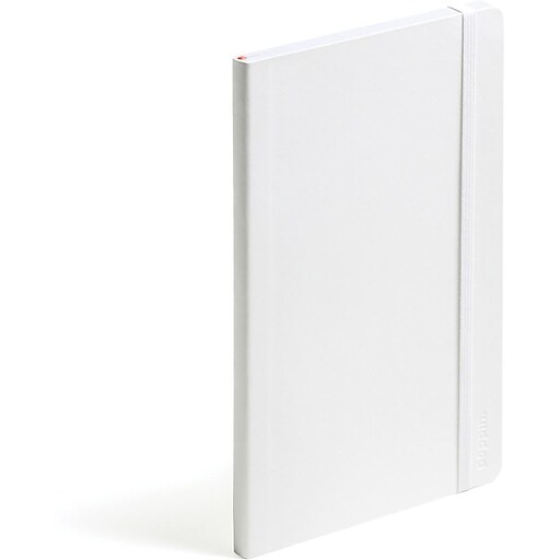 Poppin Medium Soft Cover Notebook, White (100002) at Staples