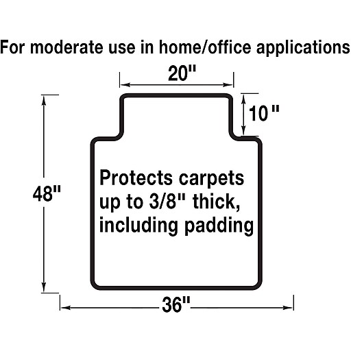 Staples® 36" x 48" Low Pile Carpet Chair Mat, Lip Staples