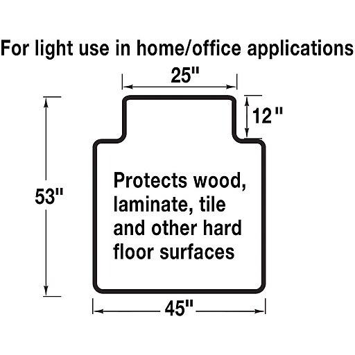 Staples 45" x 53" Hard Floor Chair Mat with Lip Staples