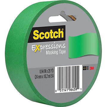 Scotch® Expressions Masking Tape, 0.94" x 20 yds., Primary Green (3437-PGR-ESF)
