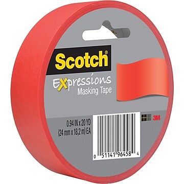 Scotch® Expressions Masking Tape, .94" x 20 yds., Red (3437-PRD)