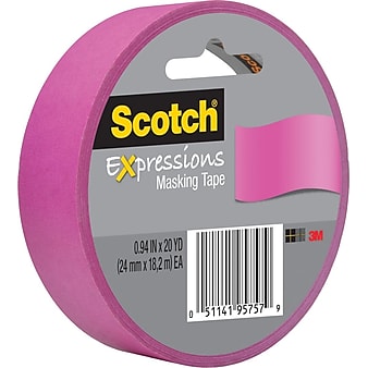 Scotch® Expressions Masking Tape, .94" x 20 yds., Fuchsia (3437-PNK)