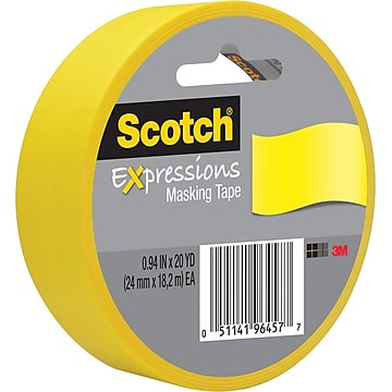 Scotch® Expressions Masking Tape, .94" x 20 yds., Yellow (3437-PYL)