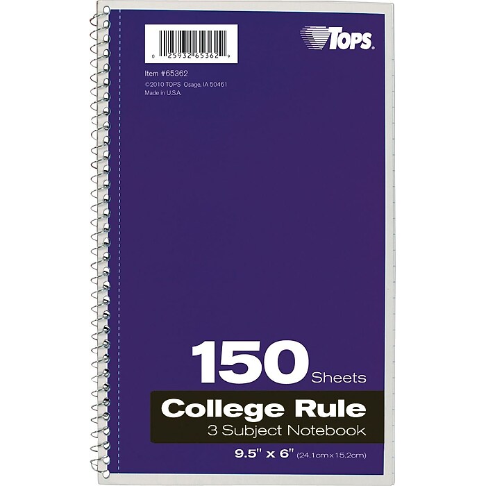 Oxford 3-Subject Notebook, 6