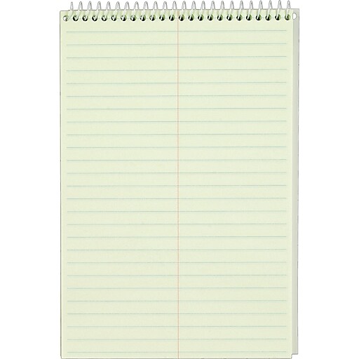 TOPS Steno Books 6 x 9 4 Pack 80221 Assorted Color Covers Green Tint Paper 80 Sheets Gregg Rule 