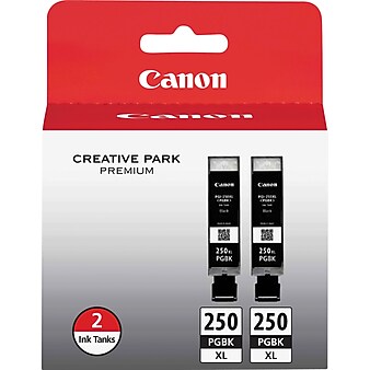 Canon 250XL Black High Yield Ink Cartridge, 2/Pack (6432B004)