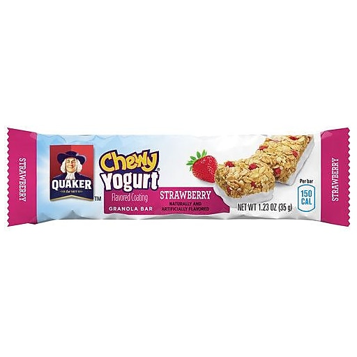 Quaker® Chewy® Yogurt Granola Bars, Strawberry, 12/Bx at Staples