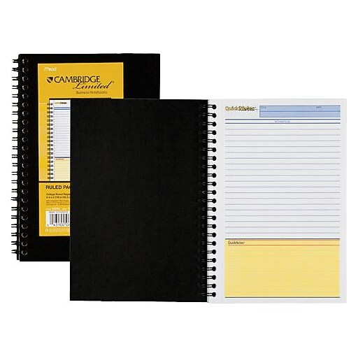 Cambridge QuickNotes 5" x 8" Business Notebook, One Subject (6096