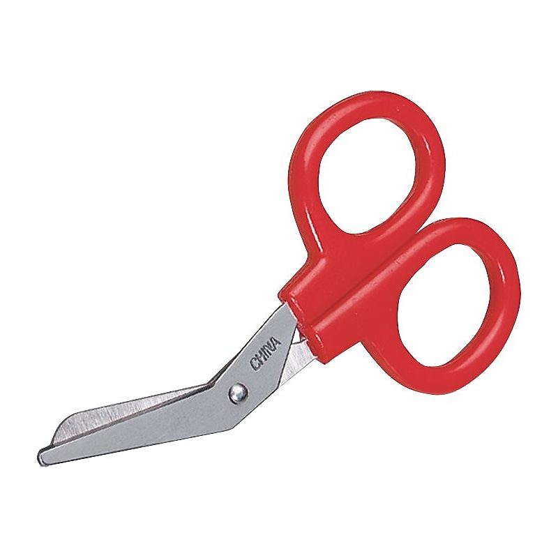 First Aid Only Kit Scissors with 4" Angled Blade, Red (730010) image 1