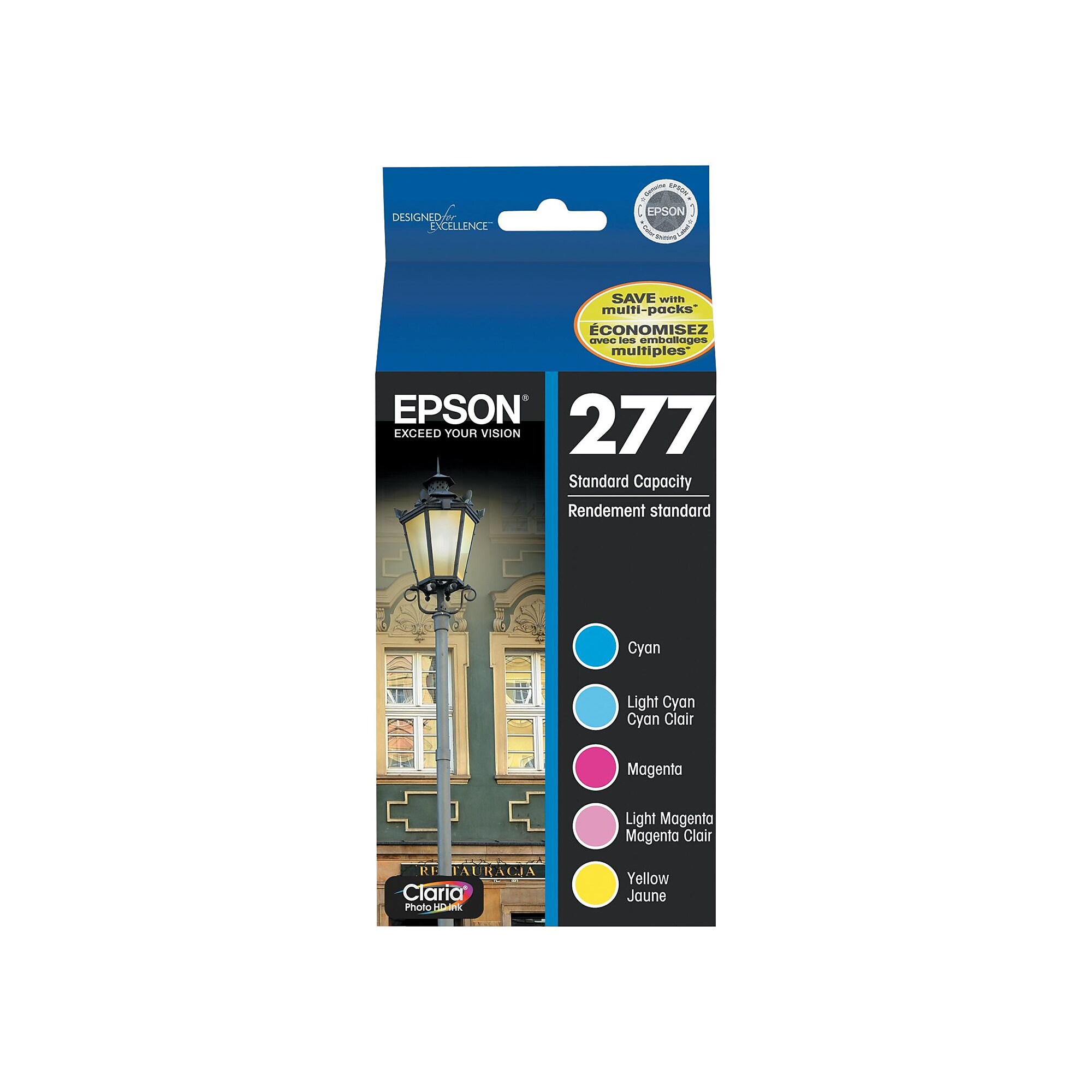 Epson 277 Cyan/Magenta/Yellow/Light Cyan/Light Magenta Standard Yield Ink Cartridge, 5/Pack Sansujyuku sansujyuku.com