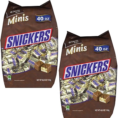 Snickers® Minis Candy Bars, 40 oz. Bags, 2 Bags/Pack | Staples®