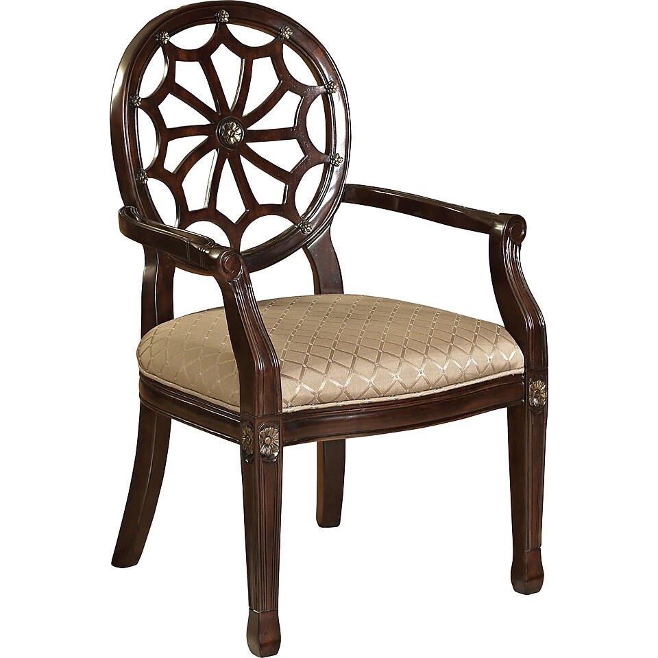 Powell Furniture Fabric Spider Web Back Accent Chair, Brown (235 620)