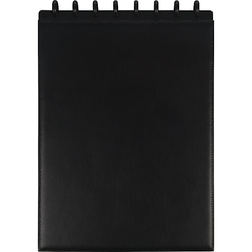 Staples® Arc Customizable Leather Notebook System, Black, Top Bound, 11
