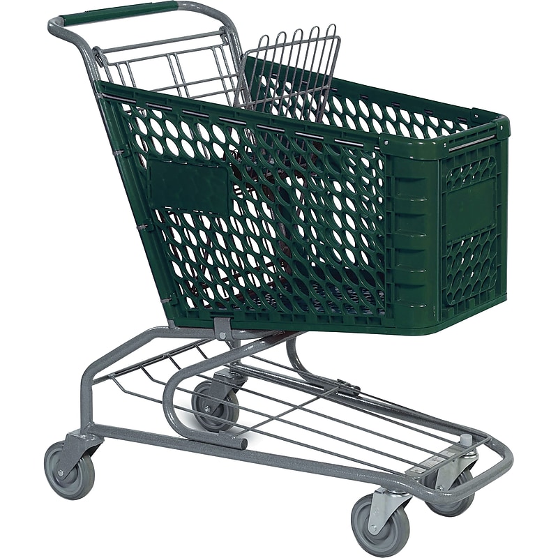 Versacart Traditional Plastic Shopping Cart, Dark Green, 72 liters (103-072 DGN) image 1