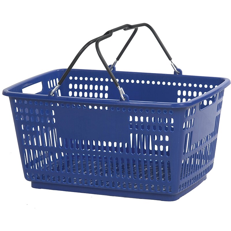 Versacart Wire Handle Hand Basket, 30 Liter, Dark Blue, 20/Pack (203-30L DBL 20) image 1