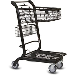 Mount-It! Rolling Utility Shopping Cart with Double Basket, 66 Lbs