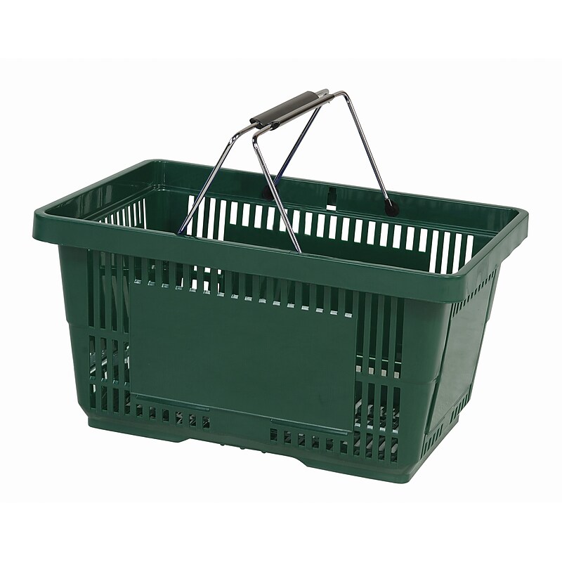 Versacart Wire Handle Hand Basket, 28 Liter, Dark Green, 12 Baskets/Pack (206-28LWHDGN12) image 1