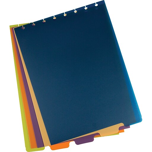 Staples® Arc System Top Bound Tab Dividers, 9" x 11", Assorted Colors