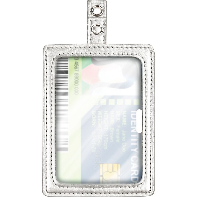Cosco MyID Silver ID Badge Holder for Key Cards and ID Cards, Gray/Silver (075004) image 1