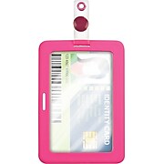 Cosco® MyID™ Rubberized Pink ID Badge Holder for Key Cards and ID Cards,  4" x 2.75" (075016)