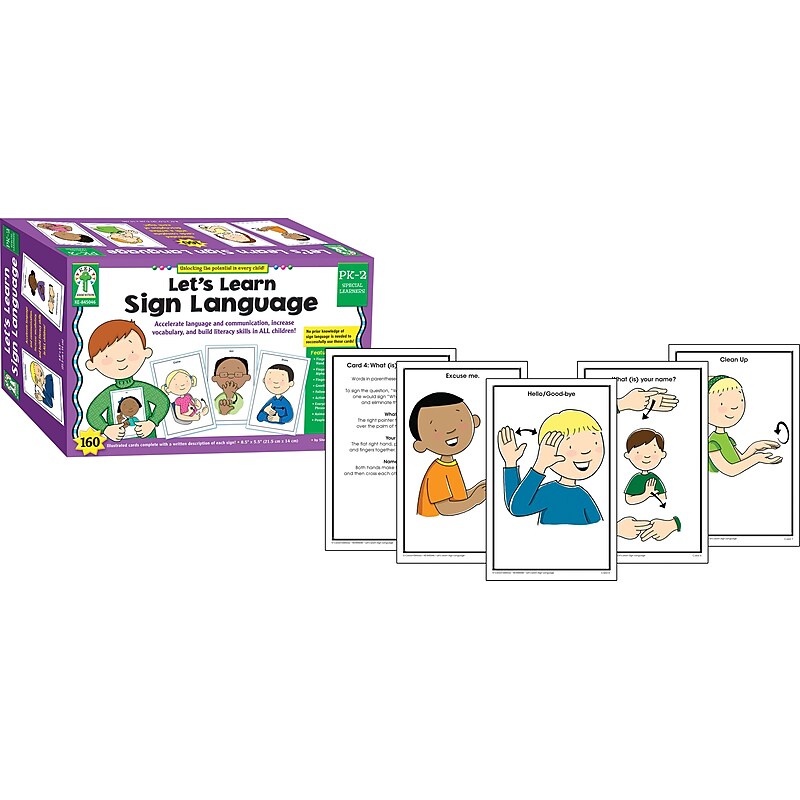 Key Education Publishing Let's Learn Sign Language Learning Cards, Grades PreK-2 image 1
