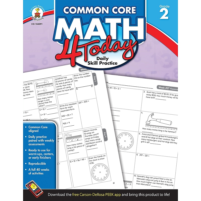 Carson-Dellosa™ Common Core Math 4 Today Workbook, Grade 2 image 1