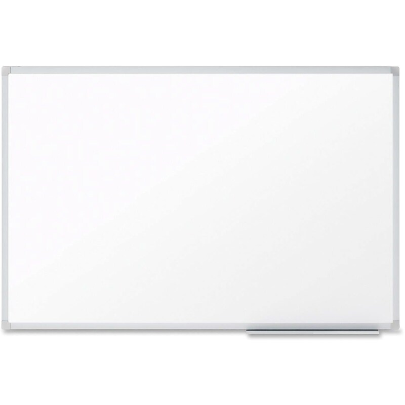 Mead Dry-Erase Board with Marker Tray, 3' x 2', Aluminum Frame, White image 1