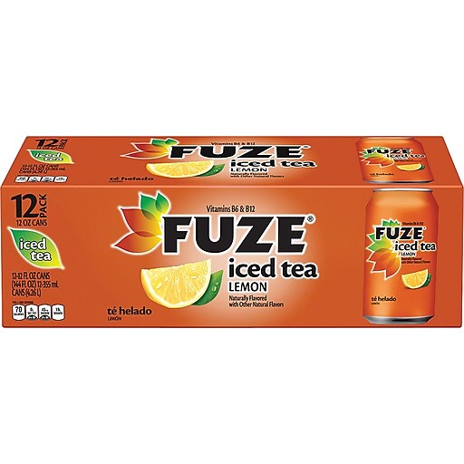 Fuze® Lemon Iced Tea, 12 oz. Cans, 24/Pack Staples