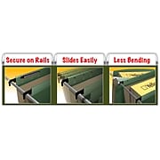 Pendaflex SureHook Hanging File Folders, Extra Capacity, 3-1/2" Expansion, Letter Size, Standard Green, 4/Pack (PFX 09217)