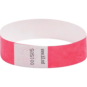 Baumgartens SICURIX Security Wrist Band, Red,100/Box (85020)