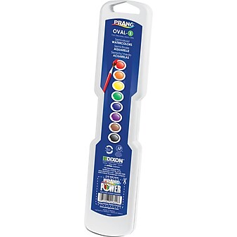Prang Dixon Ticonderoga Semi-Moist Watercolor Set with Brush, Assorted Colors (00800)