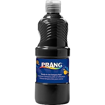 Prang Ready-to-Use Washable Tempera Paint, Black, 16 oz. (21608)